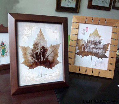 天然叶雕装饰画 巧借创意突显意趣